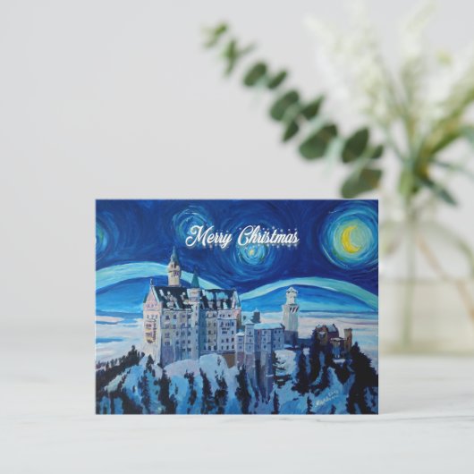 Kerst van kerst: winterwonderkasteel briefkaart (Staand voorkant)