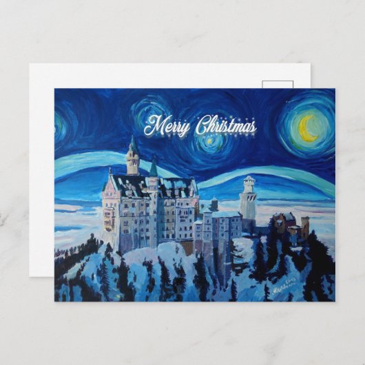 Kerst van kerst: winterwonderkasteel briefkaart (Voorkant / Achterkant)