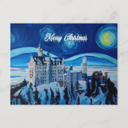 Kerst van kerst: winterwonderkasteel briefkaart