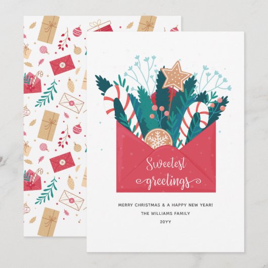 Kerst van koekjes feestdagenkaart (Voorkant / Achterkant)