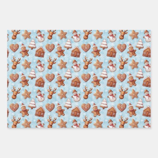 Kerst van koekjes inpakpapier vel (Voorkant 3)