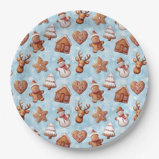 Kerst van koekjes papieren bordje (Voorkant)