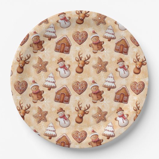 Kerst van koekjes papieren bordje (Voorkant)