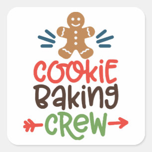 Kerst van koekjesbakkerij vierkante sticker