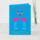 Kerst van Lesbian Flamingos Flamingo Belles Folie Wenskaart (Voorkant)