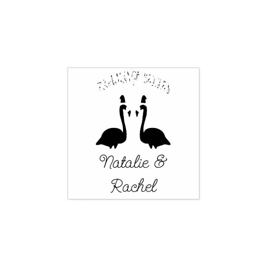 Kerst van Lesbian Flamingos Flamingo Belles Rubberstempel (Afrduk)