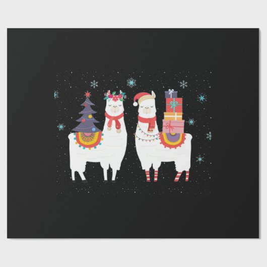 Kerst van Llama - Kerstmis in Alpaca Cadeaupapier (Vlak)