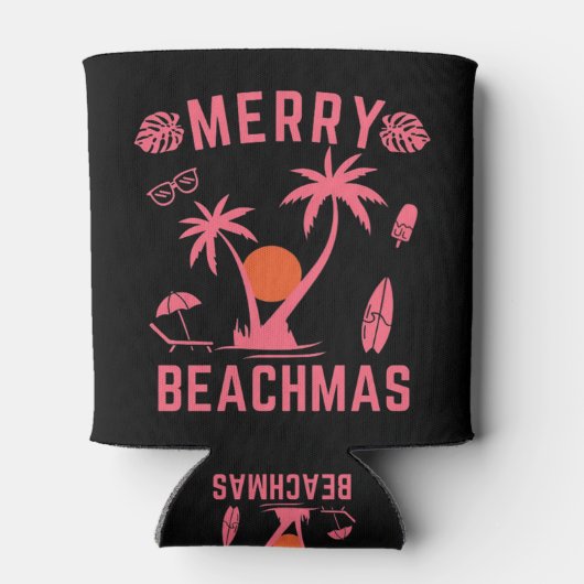 Kerst van Merry Beachmas in juli Blikjeskoeler (Achterkant)