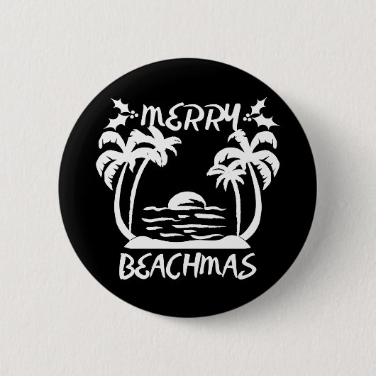 Kerst van Merry Beachmas in juli Ronde Button 5,7 Cm (Voorkant)