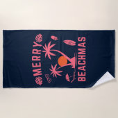 Kerst van Merry Beachmas in juli Strandlaken (Voorkant)