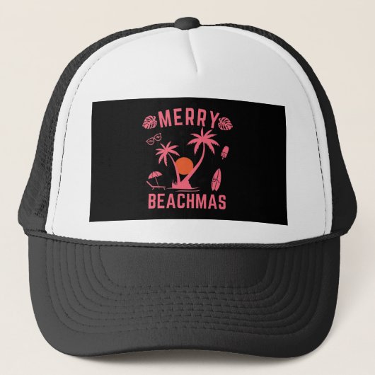 Kerst van Merry Beachmas in juli Trucker Pet (Voorkant)