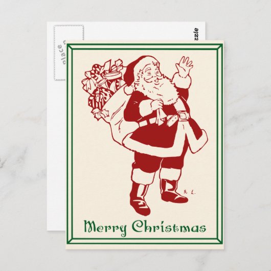 Kerst van Merry Briefkaart (Voorkant / Achterkant)