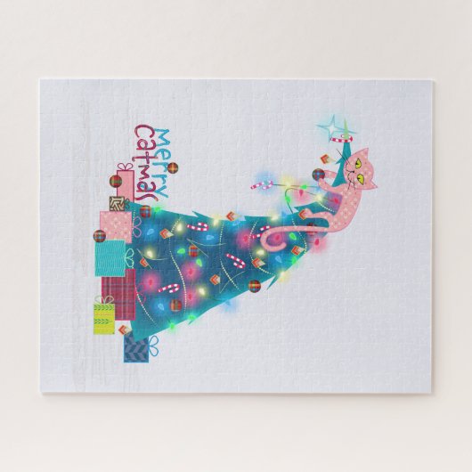 Kerst van Merry Catmas Legpuzzel (Horizontaal)