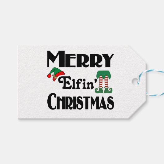 Kerst van Merry Elfin Cadeaulabel (Voorkant (Horizontaal))