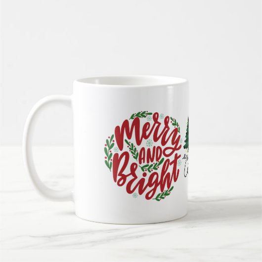 Kerst van Merry en Bright Leopard Koffiemok (Links)