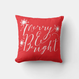 Kerst van Merry en Bright Typografie Kussen