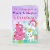 Kerst van Merry en Magical Unicorn Feestdagen Kaart (Voorkant)