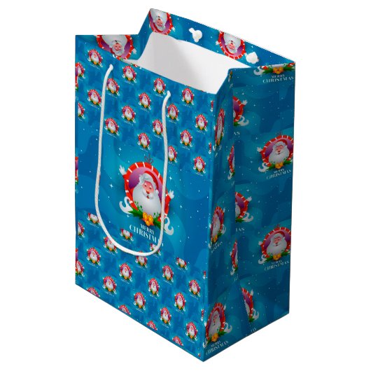 Kerst van Merry Medium Cadeauzakje (Voorkant Gekanteld)