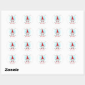 Kerst van Merry Mint Candy Cane Ronde Sticker (Vel)