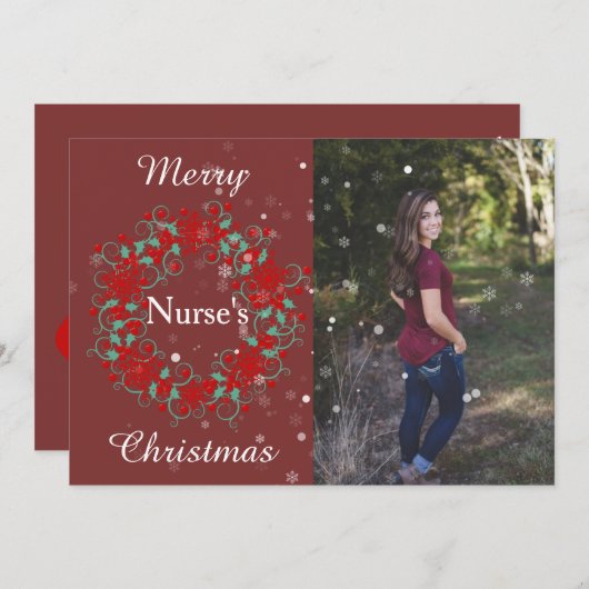 Kerst van Merry Nurses Feestdagenkaart (Voorkant / Achterkant)