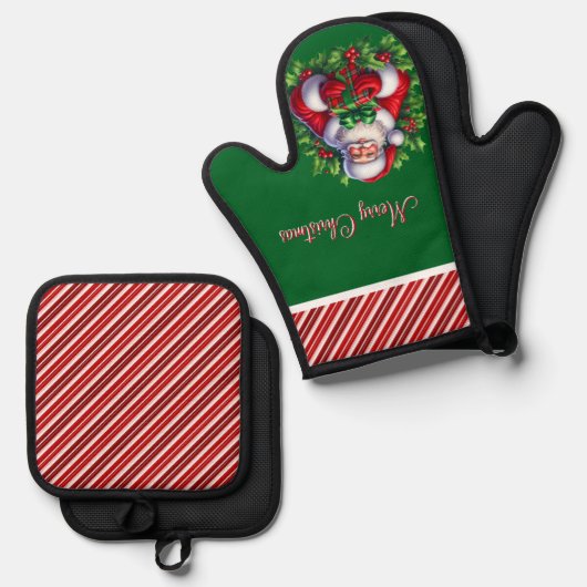 Kerst van Merry Ovenwant & Pannenlap Set (Voorkant / Achterkant)