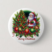 Kerst van Merry Ronde Button 5,7 Cm (Voorkant)