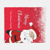 Kerst van Merry | Rood Fleece Deken (Voorkant (Horizontaal))