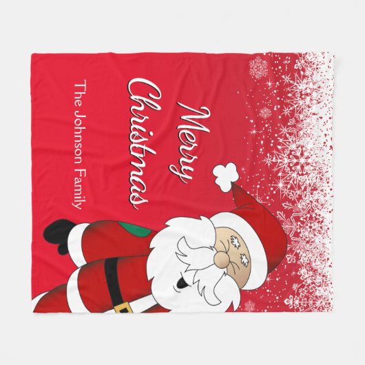 Kerst van Merry | Rood Fleece Deken (Voorkant (Horizontaal))