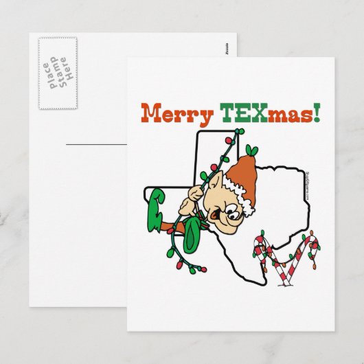 Kerst van Merry Texmas Feestdagenkaart (Voorkant / Achterkant)