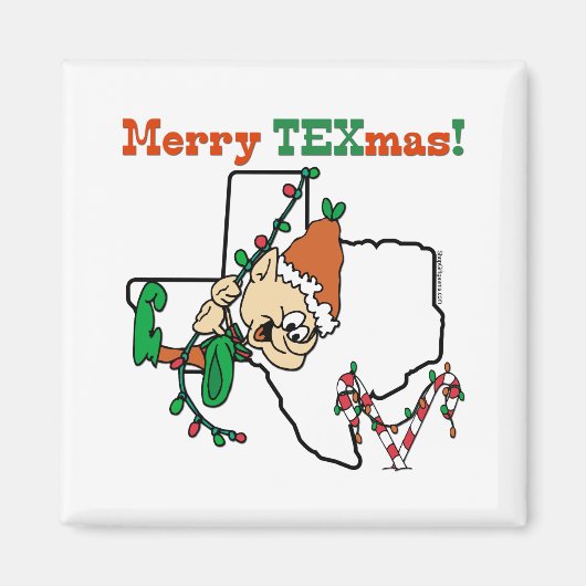 Kerst van Merry Texmas Magneet (Voorkant)