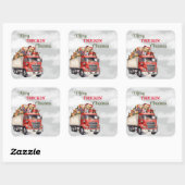 Kerst van Merry Truckin Vierkante Sticker (Vel)