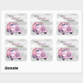 Kerst van Merry Truckin Vierkante Sticker (Vel)