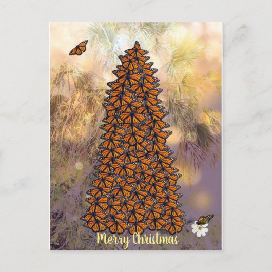 Kerst van Monarch Butterflies Feestdagenkaart (Voorkant)