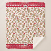 Kerst van Monogram Gingerbrood Sherpa Deken (Voorkant)