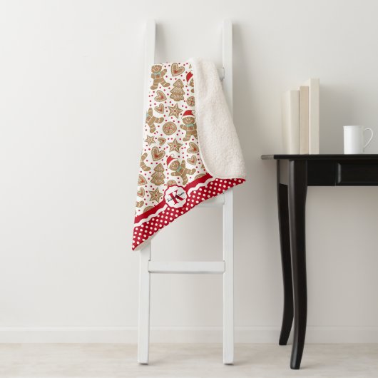 Kerst van Monogram Gingerbrood Sherpa Deken (In situ)