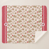 Kerst van Monogram Gingerbrood Sherpa Deken (Voorkant (horizontaal))
