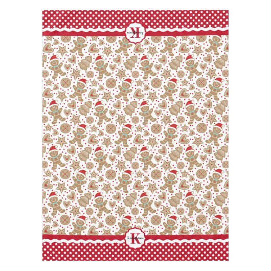 Kerst van Monogram Gingerbrood Tafelkleed (Voorkant)