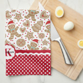 Kerst van Monogram Gingerbrood Theedoek (Quarter Fold)