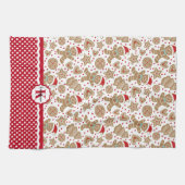 Kerst van Monogram Gingerbrood Theedoek (Horizontaal)