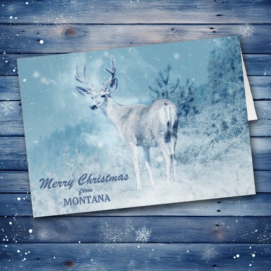 Kerst van Montana Deer Kerst Kaart