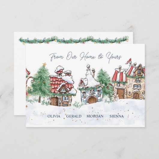 Kerst van ons huis naar uw behuizing Kaart (Voorkant / Achterkant)