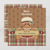 Kerst van ontbijtkoek feestdagenkaart (Voorkant / Achterkant)