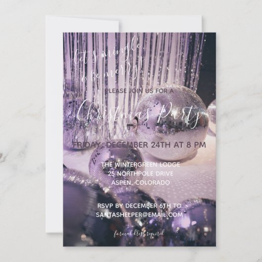 Kerst van Paarse en Zilveren Baubles Kaart (Voorkant)