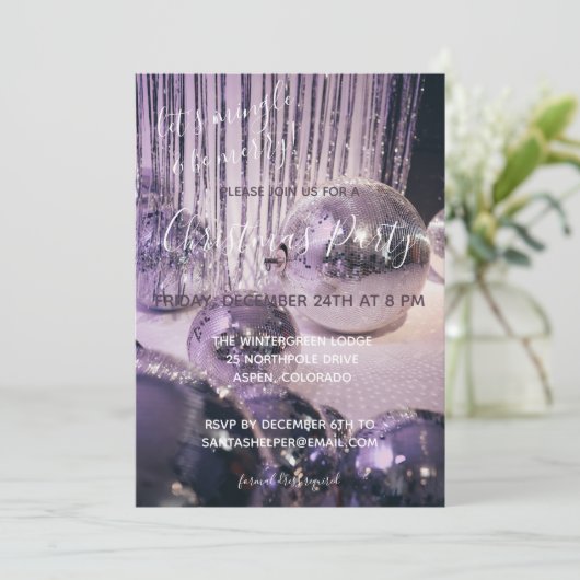 Kerst van Paarse en Zilveren Baubles Kaart (Staand voorkant)