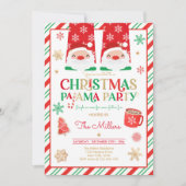 Kerst van Pajama Rood Holiday Pajama Partij Kaart (Voorkant)