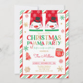 Kerst van Pajama Rood Holiday Pajama Partij Kaart (Voorkant)