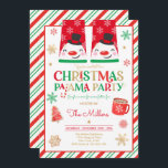Kerst van Pajama Rood Holiday Pajama Partij Kaart<br><div class="desc">Uitnodiging voor kerstfeest Pajama Party Red Holiday Pajama</div>