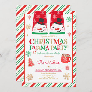 Kerst van Pajama Rood Holiday Pajama Partij Kaart