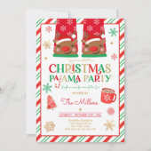 Kerst van Pajama Rood Holiday Pajama Partij Kaart (Voorkant)