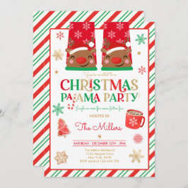Kerst van Pajama Rood Holiday Pajama Partij Kaart